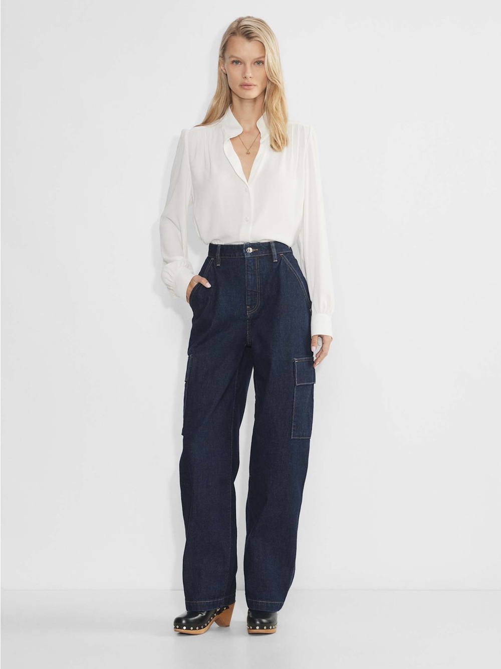 Aritzia Wilfred Strut Wide Cargo Denim Jean Wide Leg Women’s 25